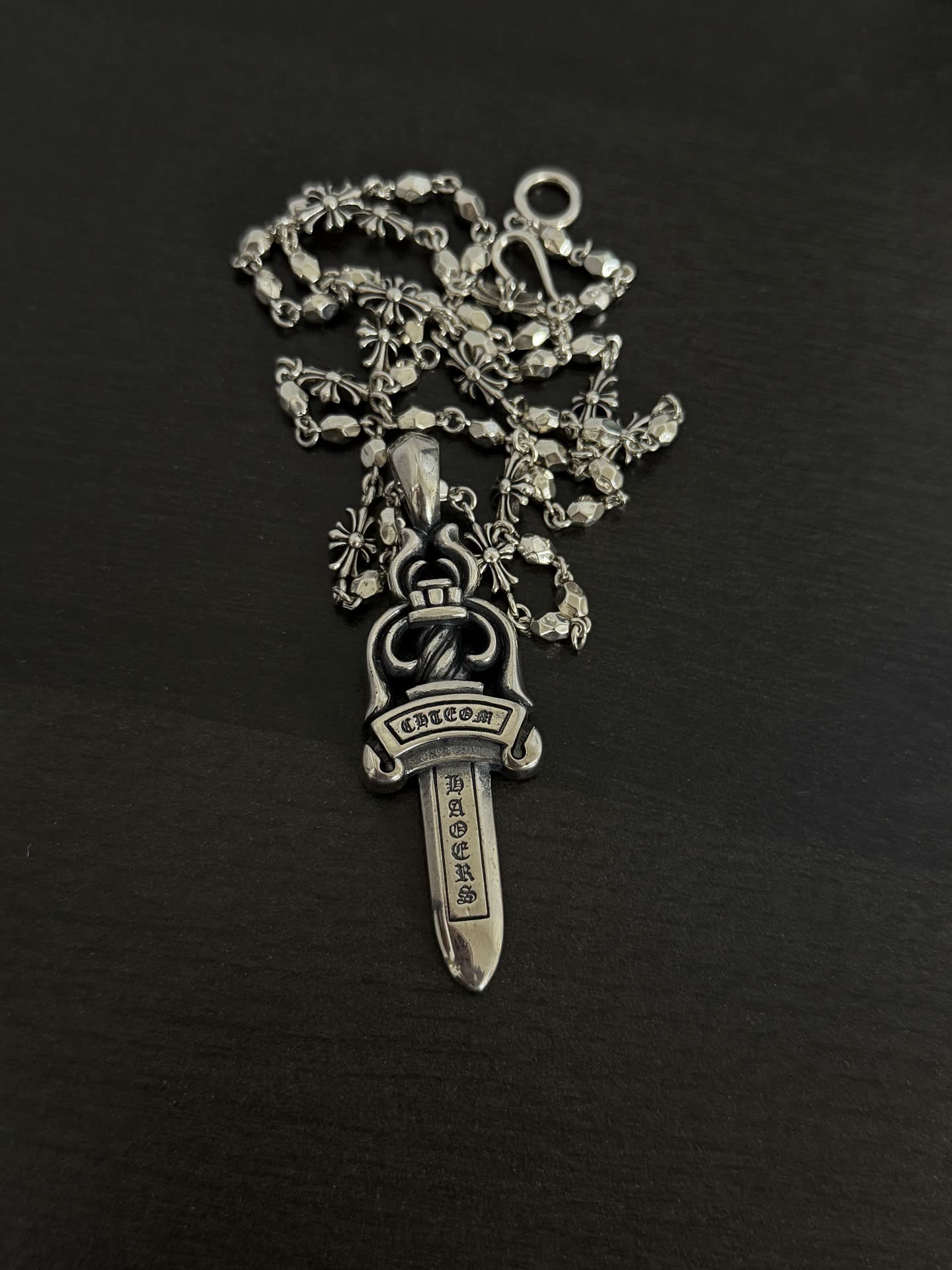Chrome Hearts Silver Sword Pendant Necklace